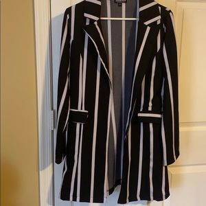 Fashion nova stripe long blazer jacket